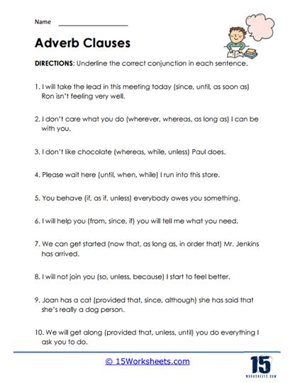 adverb clause of result|adverb clause practice worksheet.